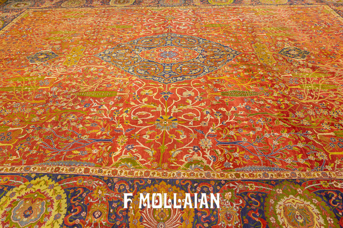 Mahal Ziegler Antique Rug Rust/Red Color n°:271323